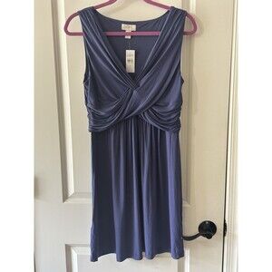 Ann Taylor Loft Women’s Size Small Blue Midi Sleeveless Blouson Dress NWT